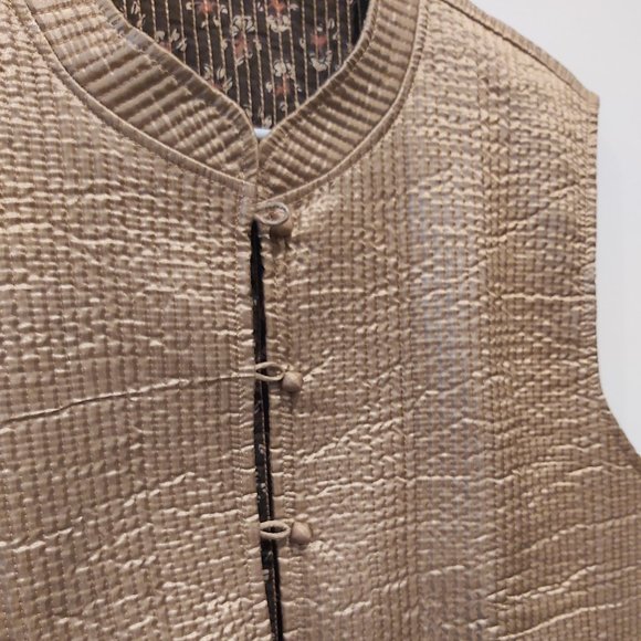 Reversible waistcoat brown/gold - Picture 4 of 5